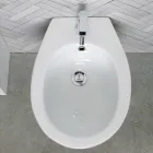 Bidé monomando de pie en cerámica blanca con un elegante diseño moderno - Sílice Viadurini