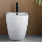Bidé monomando de pie en cerámica blanca resistente con un diseño moderno - Olmo Viadurini