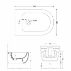 Moderno diseño de pared de cerámica bidet colgado Star 55x35cm made in Italy Viadurini