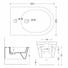 Diseño suspendido de bidé de cerámica Sun Round 57x37cm, made in Italy Viadurini