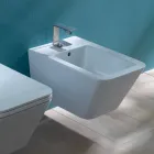Diseño de bidet suspendido de cerámica Sun Square 55x35cm, made in Italy Viadurini