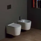 La pared de cerámica moderna de Shine Square colgó el bidé 50x35cm, hecho en Italia Viadurini