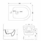 Moderno colgante de pared bidet en cerámica blanca Star 50x35cm hecho en Italia Viadurini