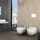 Aster - Bidé de pared en cerámica blanca duradera con un diseño moderno. Viadurini