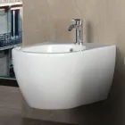 Aster - Bidé de pared en cerámica blanca duradera con un diseño moderno. Viadurini