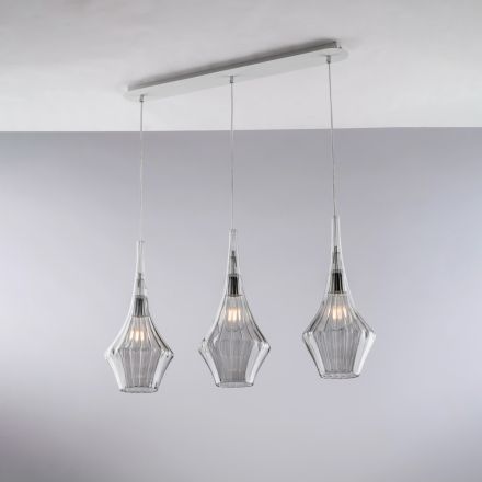 Riel de hierro con cristal Pyrex fabricado en Italia para decoración de interiores - Olimpo Viadurini