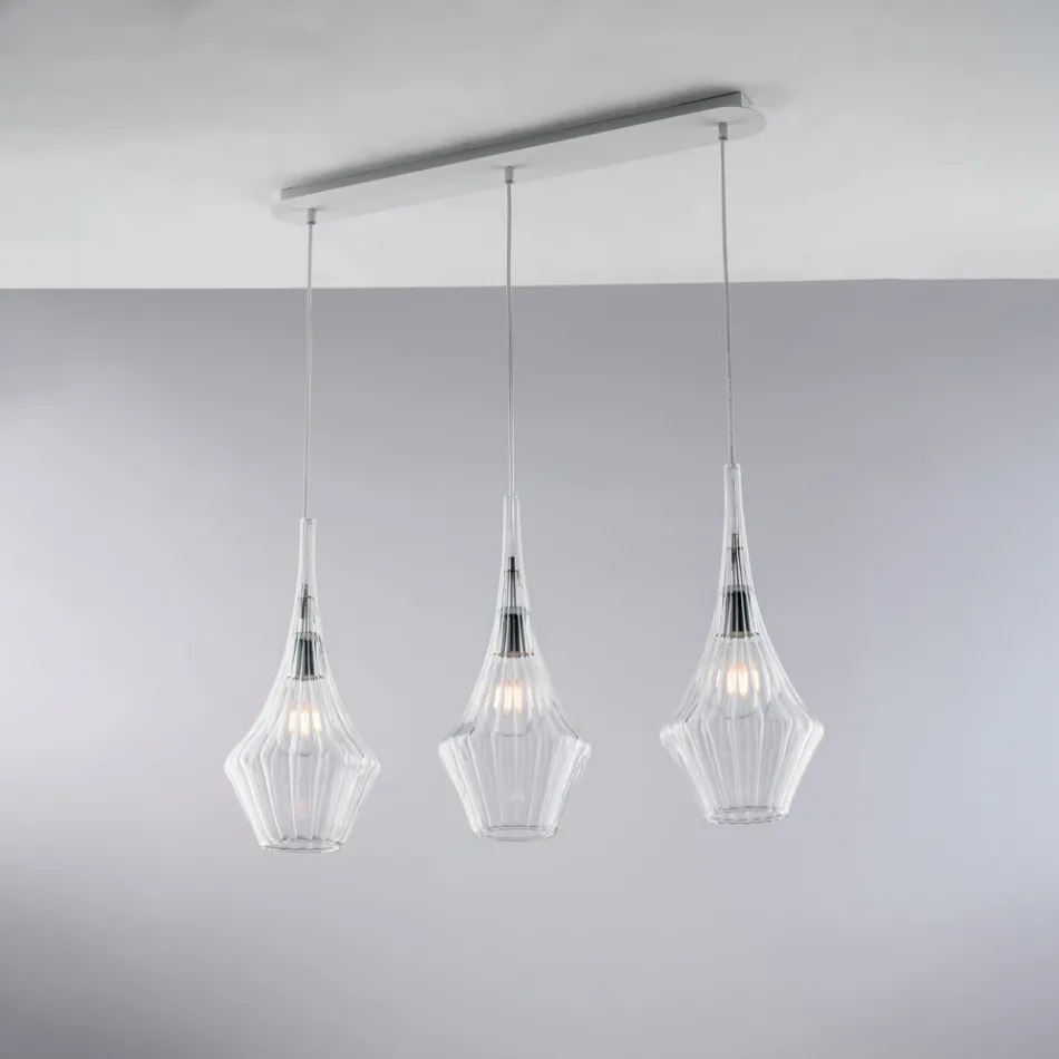 Riel de hierro con cristal Pyrex fabricado en Italia para decoración de interiores - Olimpo Viadurini