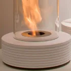 Biocamino mármol soporte circular Gordon, fabricado en Italia Viadurini