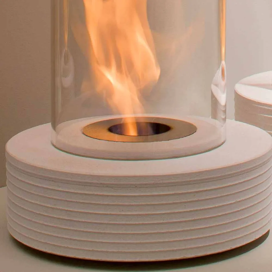 Biocamino mármol soporte circular Gordon, fabricado en Italia Viadurini