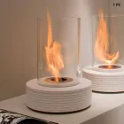 Biocamino mármol soporte circular Gordon, fabricado en Italia Viadurini