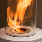 Biocamino mármol soporte circular Gordon, fabricado en Italia Viadurini