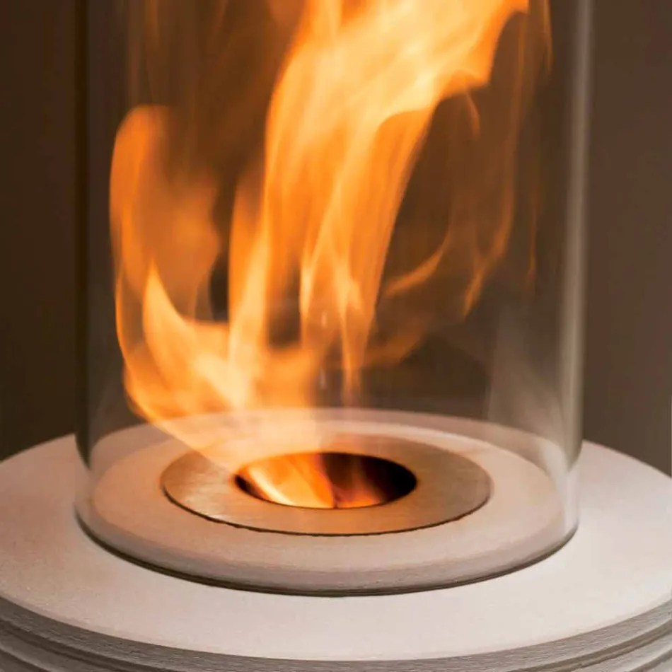 Biocamino mármol soporte circular Gordon, fabricado en Italia Viadurini