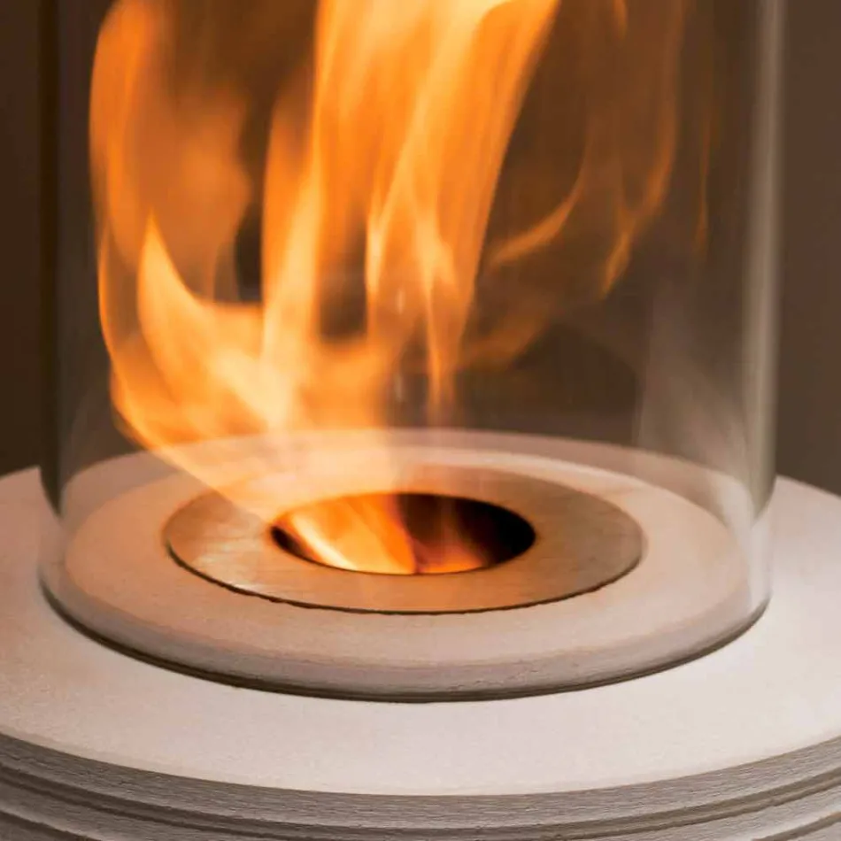 Biocamino mármol soporte circular Gordon, fabricado en Italia Viadurini