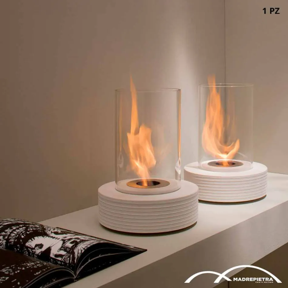 Biocamino mármol soporte circular Gordon, fabricado en Italia Viadurini