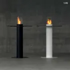 Biocamino bioetanol al aire libre con tapa de cristal Dean-Tabla Viadurini