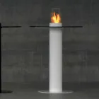 Biocamino bioetanol al aire libre con tapa de cristal Dean-Tabla Viadurini