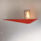 Biochimenea de pared de diseño moderno en acero pintado y vidrio - Malcolm Viadurini