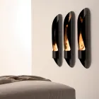 Biochimenea de pared de diseño tubular y moderno en acero negro - Jackson Viadurini