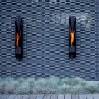 Biochimenea de pared de diseño tubular y moderno en acero negro - Jackson Viadurini