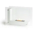 Biochimenea de Suelo con Estructura Doble Cara de Vidrio y Metal - Planeto Viadurini