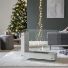 Biochimenea de Suelo con Estructura Doble Cara de Vidrio y Metal - Planeto Viadurini