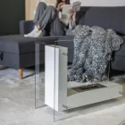 Biochimenea de Suelo con Estructura Doble Cara de Vidrio y Metal - Planeto Viadurini