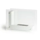 Biochimenea de Suelo con Estructura Doble Cara de Vidrio y Metal - Planeto Viadurini