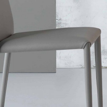 Bonaldo Eral silla de diseño moderno tapizada en cuero hecho en Italia