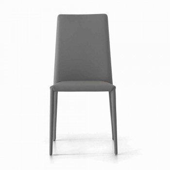 Bonaldo Eral silla de diseño moderno tapizada en cuero hecho en Italia