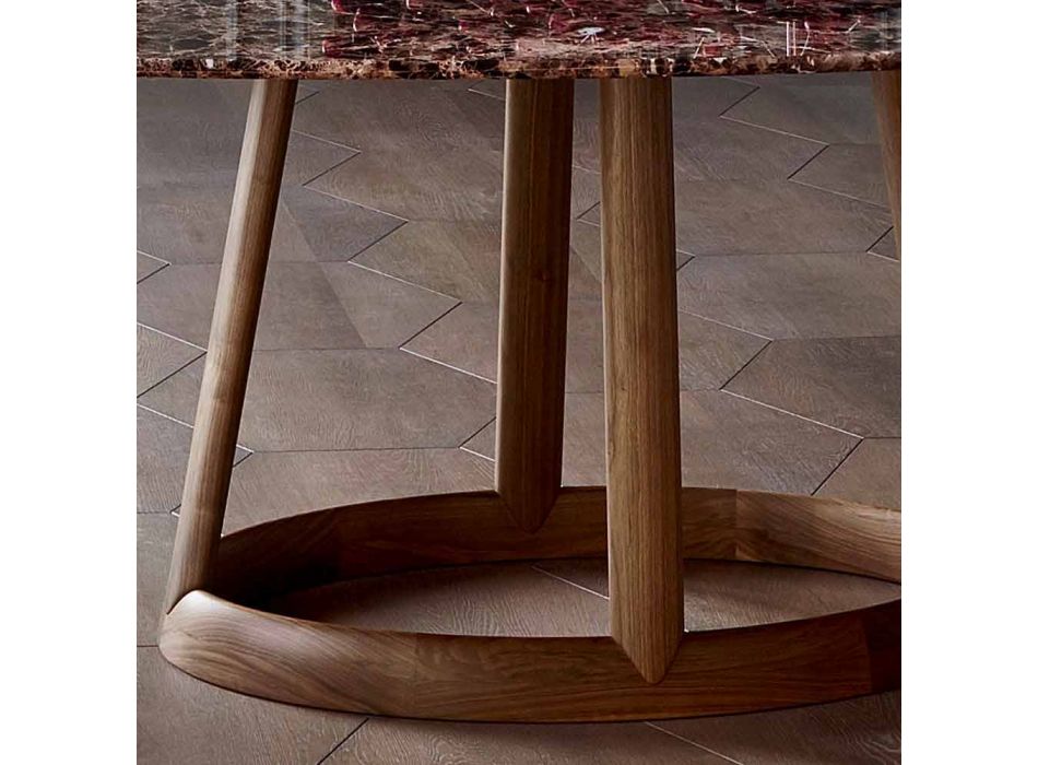 Bonaldo Greeny diseño de mesa redonda de mármol Emperador hizo Italia Viadurini