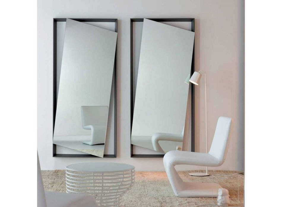 Bonaldo Hang pared espejo lacado en madera diseño H185cm made in Italy Viadurini