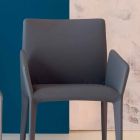 Bonaldo Miss Filly silla tapizada de cuero con brazos fabricada en Italia Viadurini