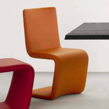 Bonaldo Venere silla de diseño moderno tapizada en cuero hecho en Italia
