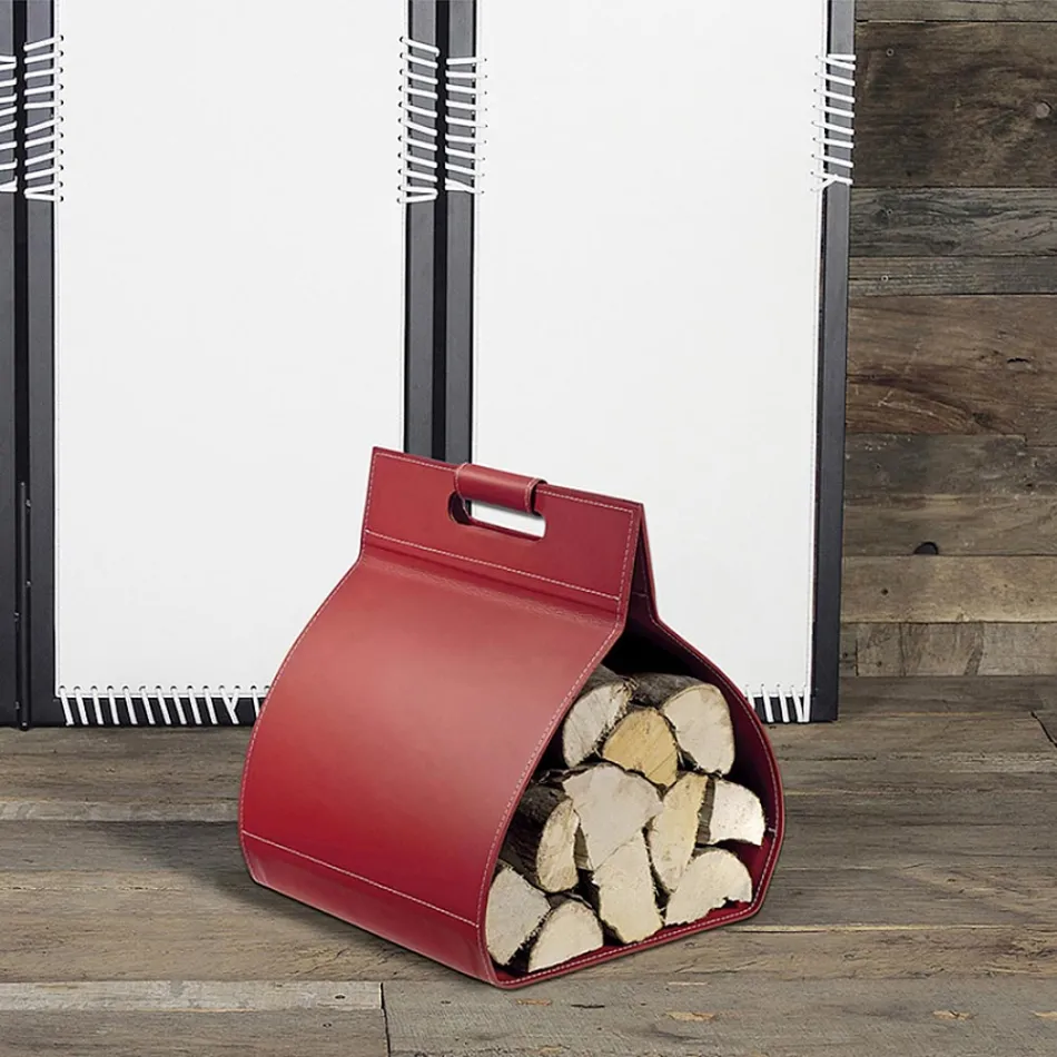 Bolsa de madera totalmente cubierta y base de chapa metálica Made in Italy. Viadurini