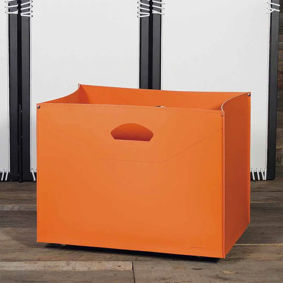 Bolsa de leña en cuero Gastone 100% Made in Italy Viadurini