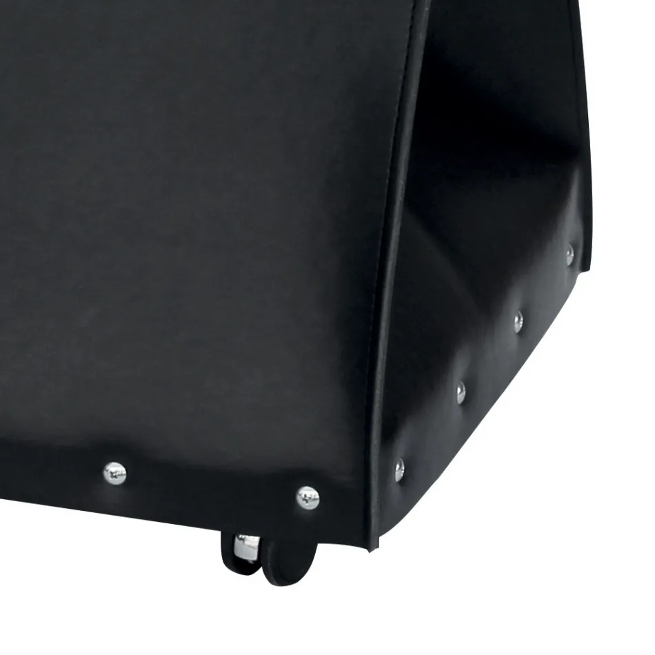 Bolsa para leña en ecopiel con ruedas Made in Italy - Caracol Viadurini