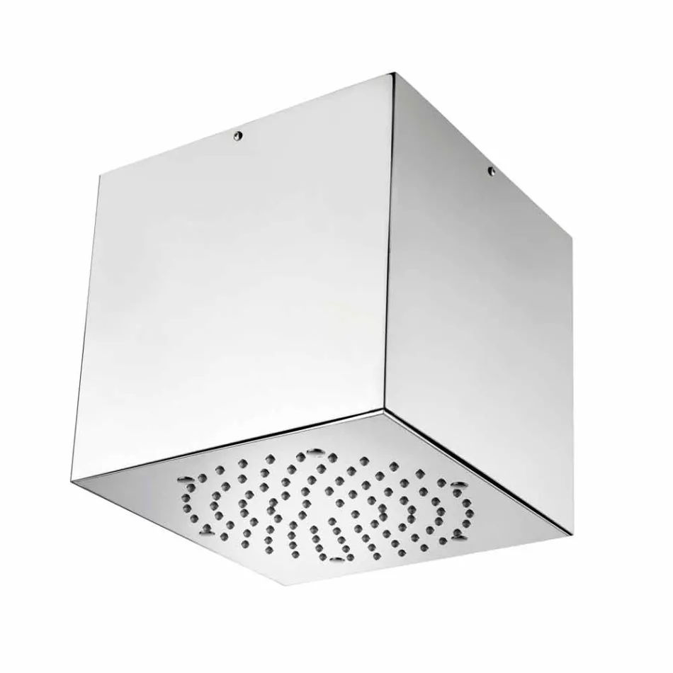 Cabezal de ducha Bossini Cube cubierto en un moderno acero inoxidable Inox Viadurini
