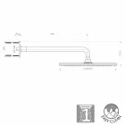 Cabezal de ducha de cromo elegante Bossini Dream con brazo de un solo chorro Viadurini