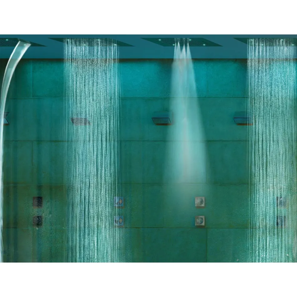 Bossini Rociador de ducha de techo cromado de dos chorros con cromoterapia Dream Viadurini