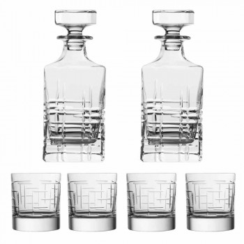 Botella y Vasos para Whisky de Lujo en Cristal Ecológico 6 Piezas - Arritmia