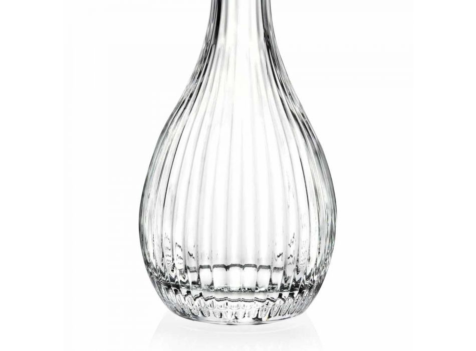 Botellas de Vino de Diseño Redondo con Tapón de Cristal de 4 Piezas - Senzatempo Viadurini