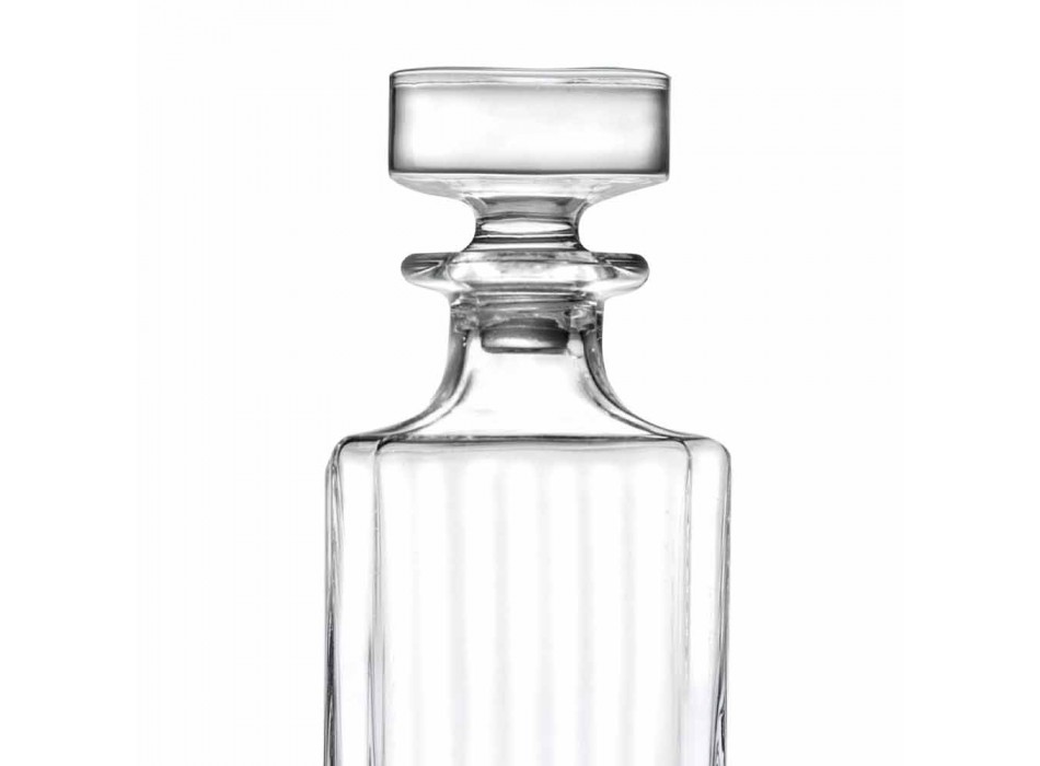 Botellas de whisky de cristal ecológico de diseño cuadrado de 4 piezas - Senzatempo
