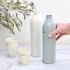 Botellas De Porcelana Blanca Y Gris De Diseño De Lujo 2 Piezas Únicas - Arcivero Viadurini