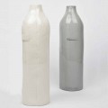 Botellas De Porcelana Blanca Y Gris De Diseño De Lujo 2 Piezas Únicas - Arcivero