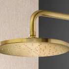 Brazo de ducha con rociador antical redondo en acero AISI 316L - Artigli Viadurini