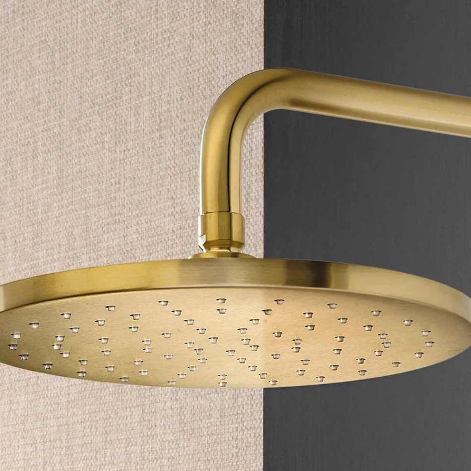 Brazo de ducha con rociador antical redondo en acero AISI 316L - Artigli Viadurini