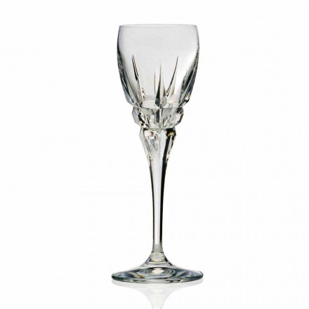 Copa de Vino Blanco de Cristal Tallado Manual 12 Piezas - Fiucco Viadurini
