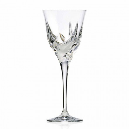 Copa de vino tinto de cristal de calidad con decoraciones de 12 piezas - Adviento Viadurini