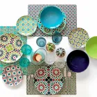 Copa de vino o agua en vidrio coloreado o transparente con decoraciones, 12 piezas - Rocca Viadurini