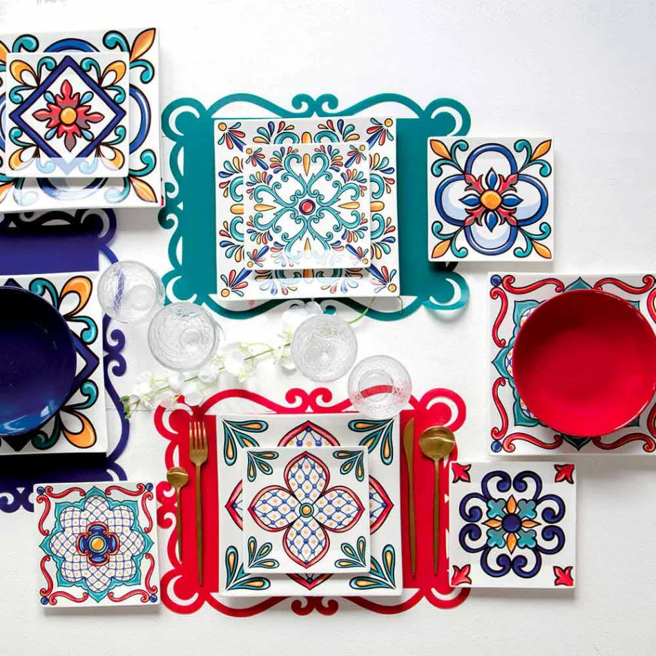 Copa de vino o agua en vidrio coloreado o transparente con decoraciones, 12 piezas - Rocca Viadurini